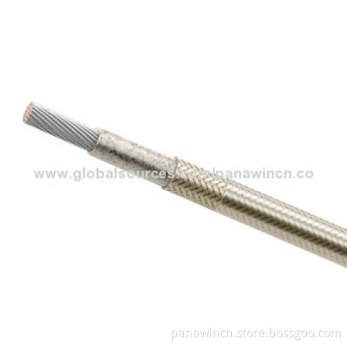 Heat-resisted electrical equipment leading wire with mica tape wrapped, fiber glass braided